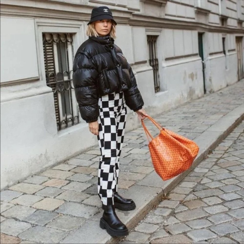 Zara Checkerboard Print Pants